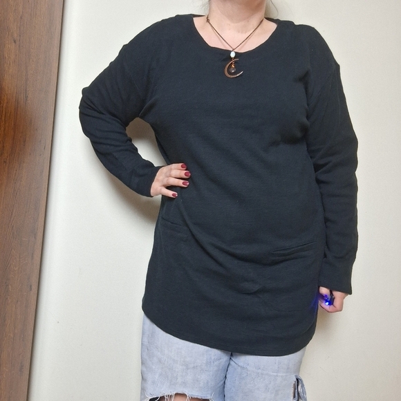 J. Jill Pure Jill Black Quarter Sleeve Top - Picture 1 of 7